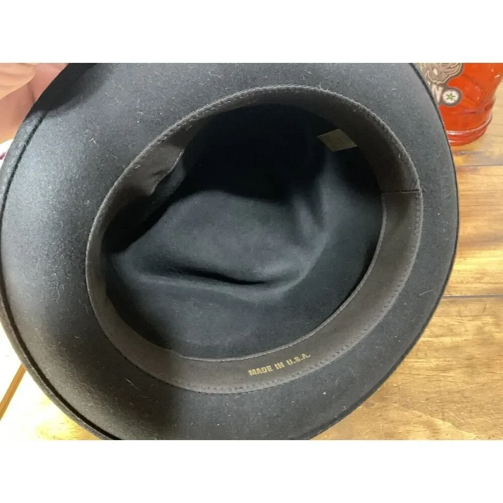 Jump Jive Black Wool Fedora Hat Made In USA Size Large